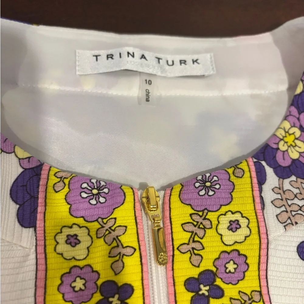 Trina Turk Arboretum Crescent Drive Ottoman mini shift dress 10 - Picture 5 of 8